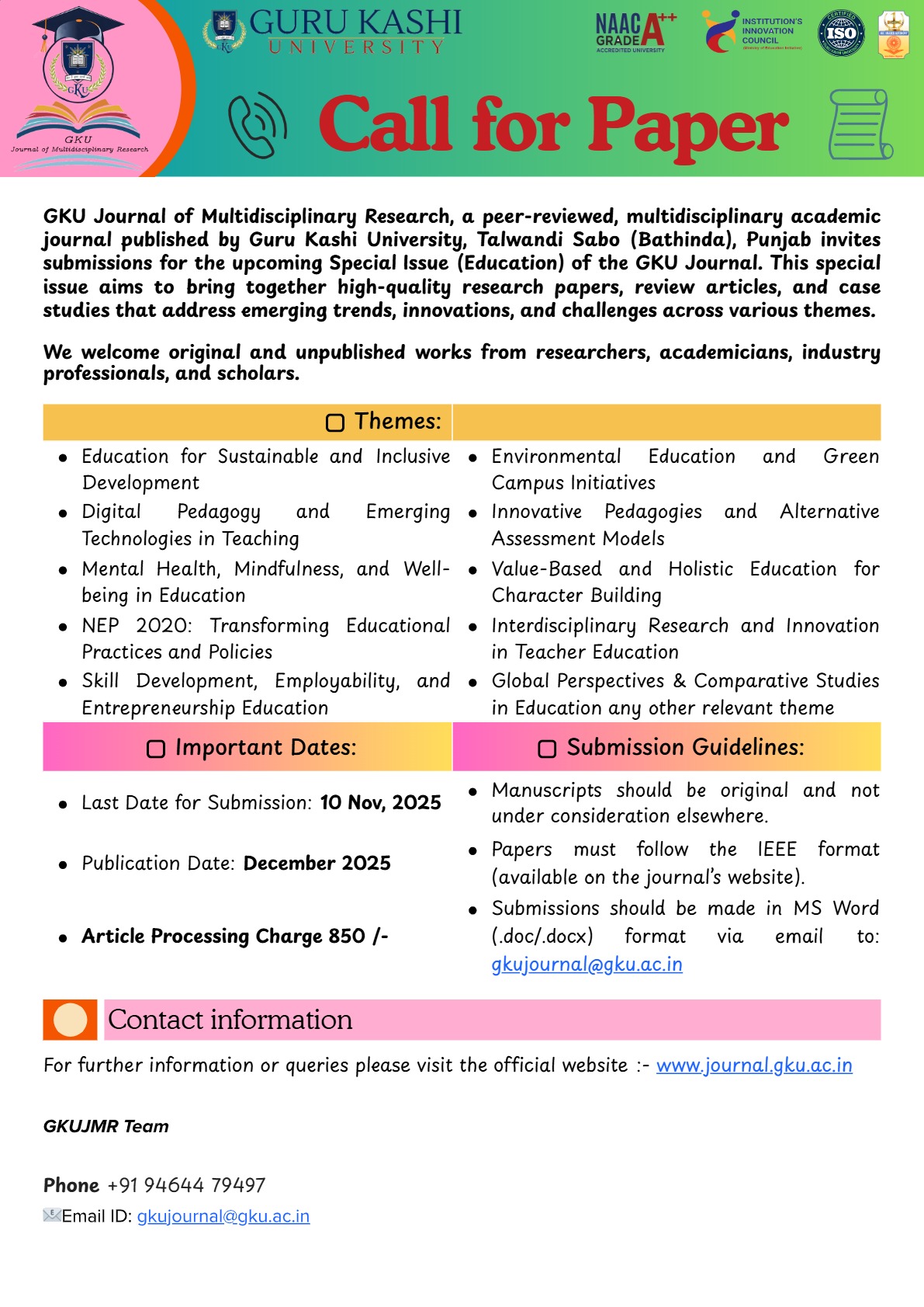 Call for Papers